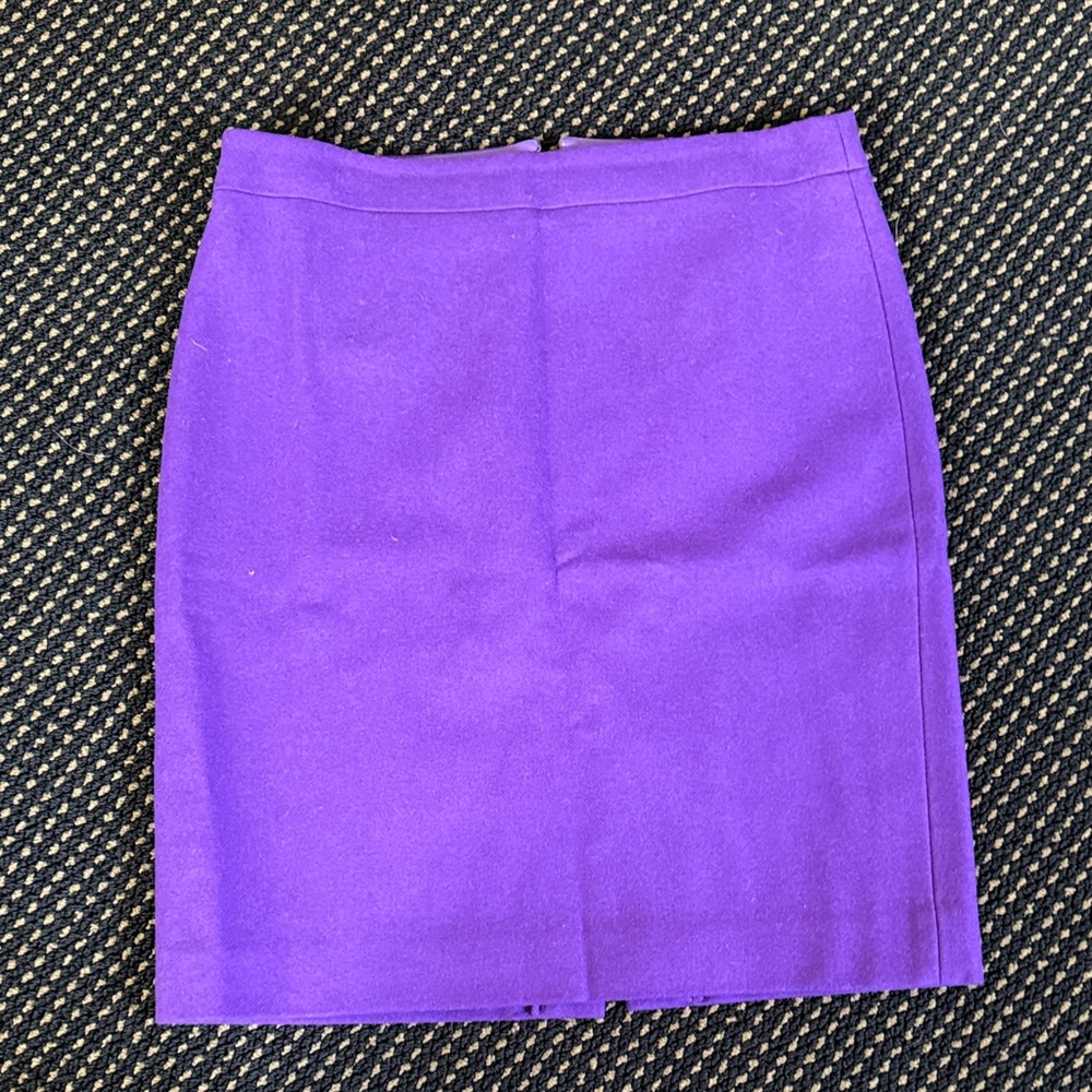 J. Crew Vibrant Purple Wool Pencil Skirt